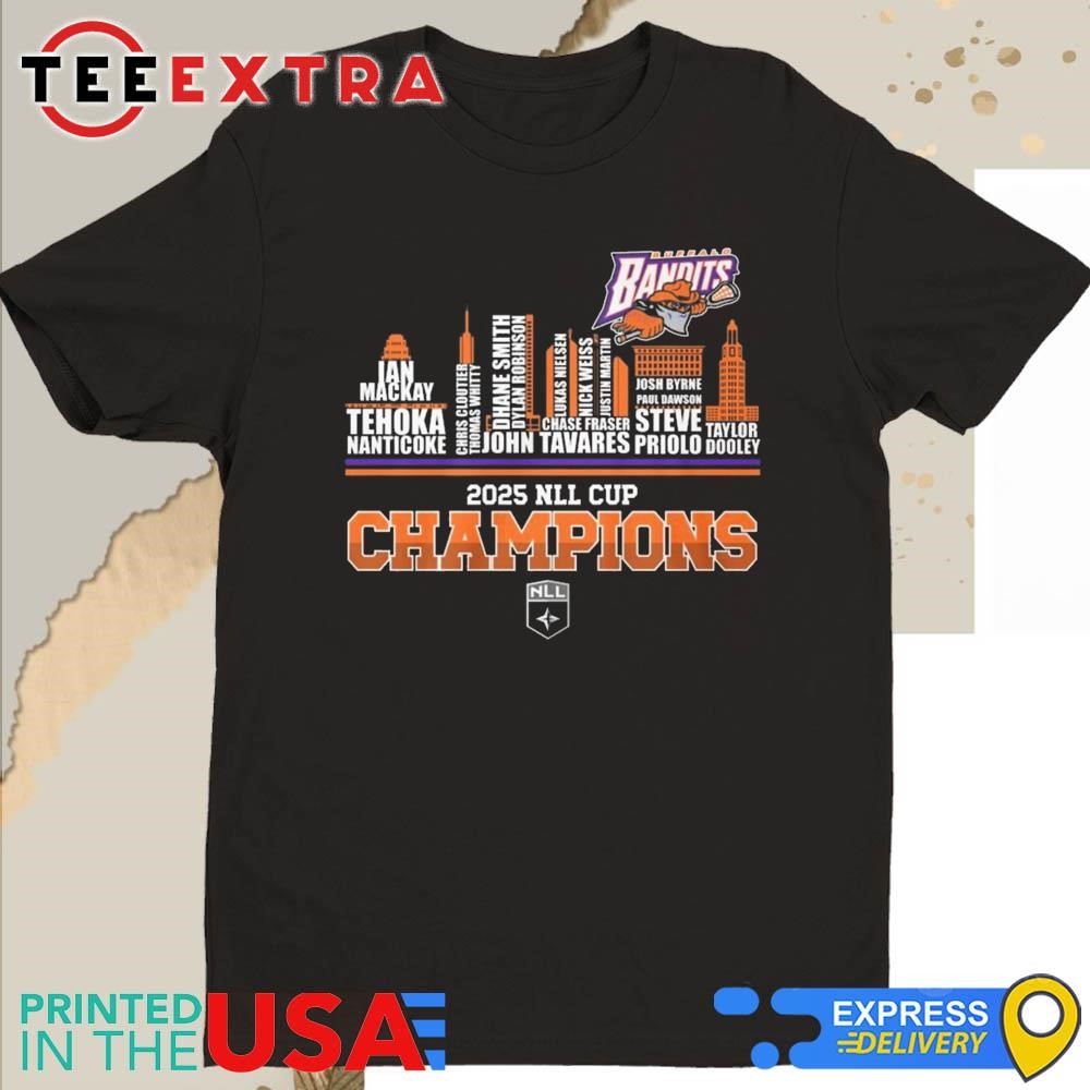 Buffalo Bandits 2025 NLL Cup Champions Skyline Shirt