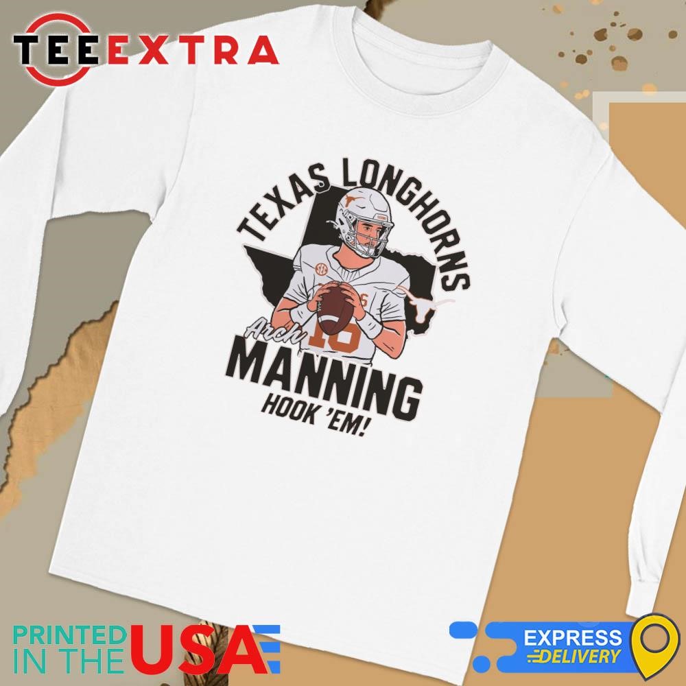 Official Arch Manning Texas Texas Longhorns Name & Number 2025 Long Sleeve Tee