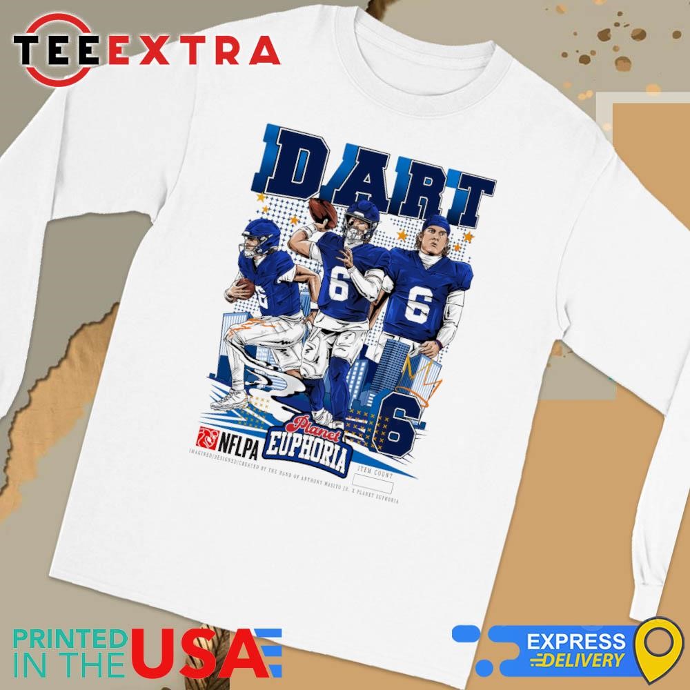 Official Jaxson Dart New York Giants NFLPA 2025 Long Sleeve Tee