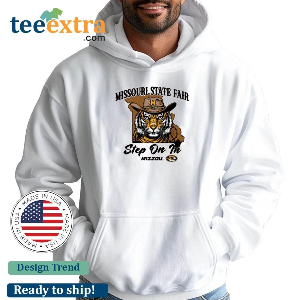 Official Mizzou Tigers Missouri State Fair 2025 Exclusive Step On In Cowboy Hat Tiger State of Missouri hoodie