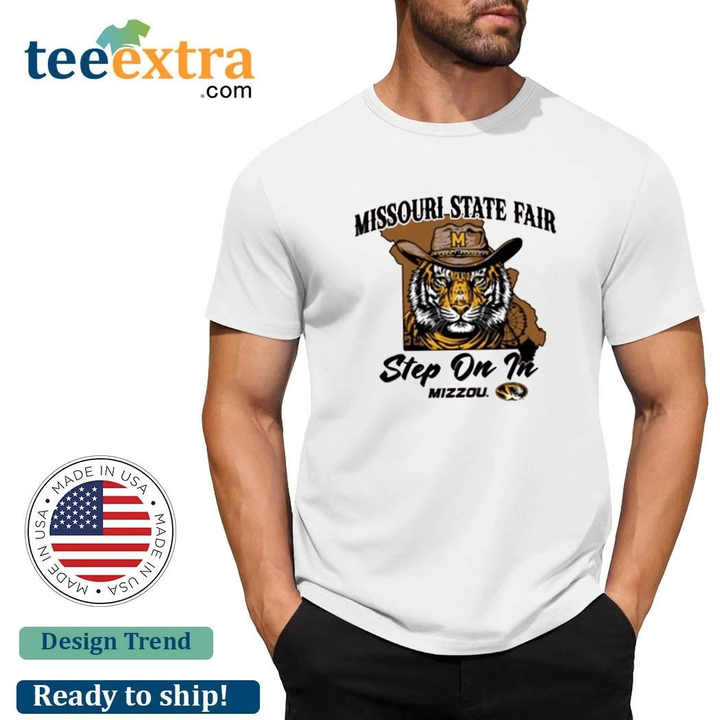 Official Mizzou Tigers Missouri State Fair 2025 Exclusive Step On In Cowboy Hat Tiger State of Missouri Shirt