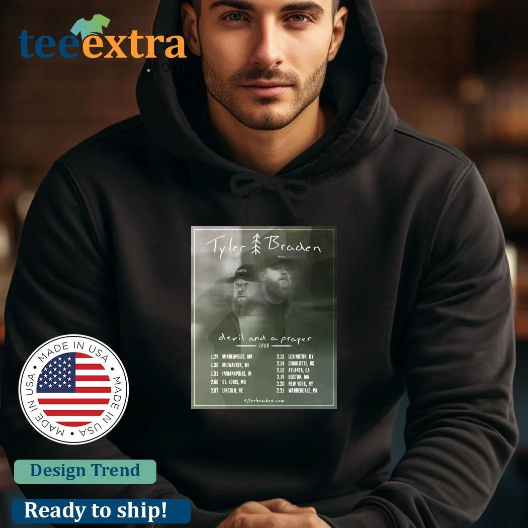 Official Tyler Braden Launching Devil And A Prayer Tour 2025 hoodie